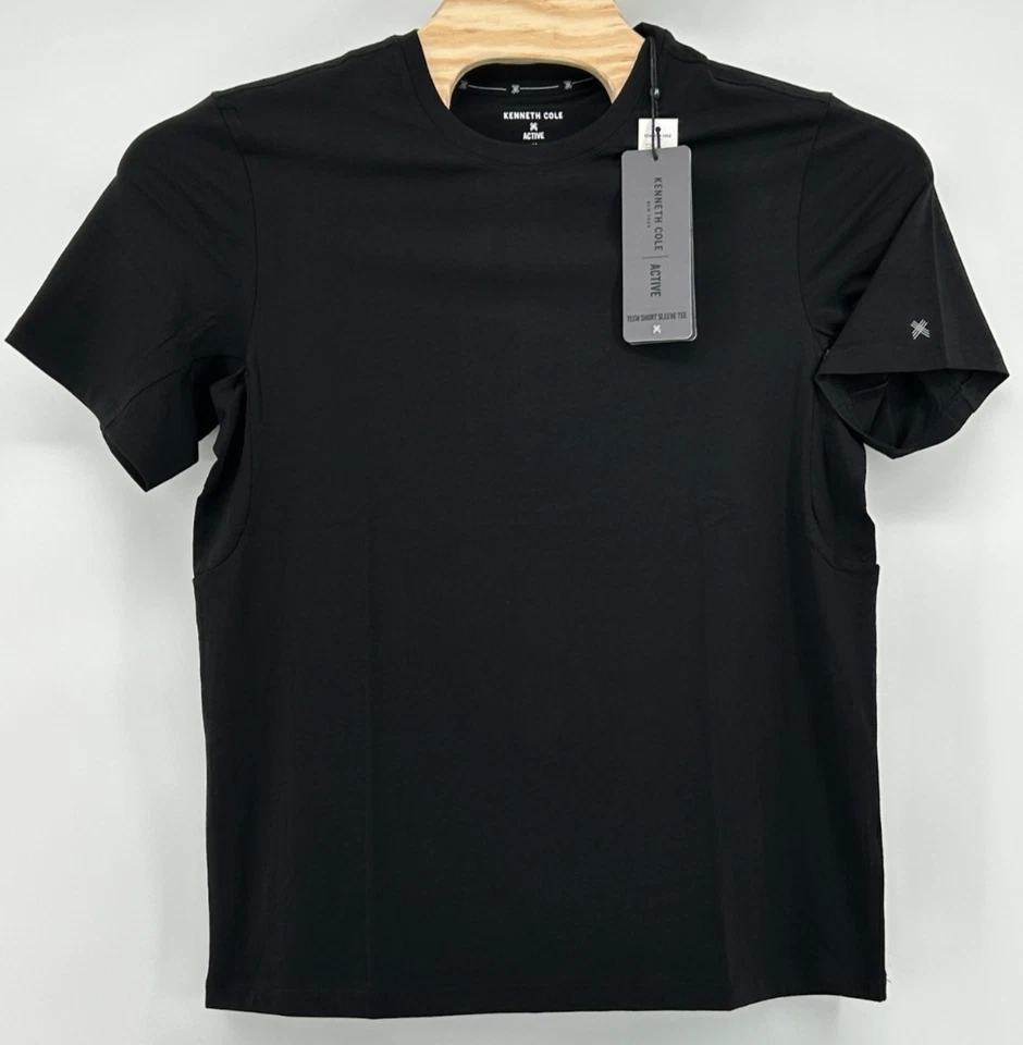 Kenneth Cole Active Workout Wear Camisa Para Hombres M Camiseta Técnica Elastizada en 4 Vías Negra Nueva con Etiquetas Foto 2 de 4
