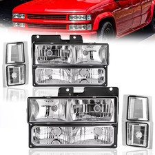 Clear Headlights Set For 94-99 Chevrolet Ck 1500 Pickup Tahoe Silverado C10 Clear Headlights Set For 94-99 Chevrolet Ck 1500 Pickup Tahoe Silverado C10