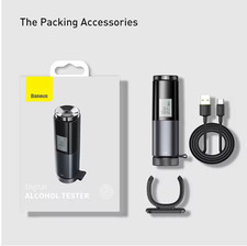 Baseus Alcohol Tester LED Display Breathalyzer Rechargeable Portable