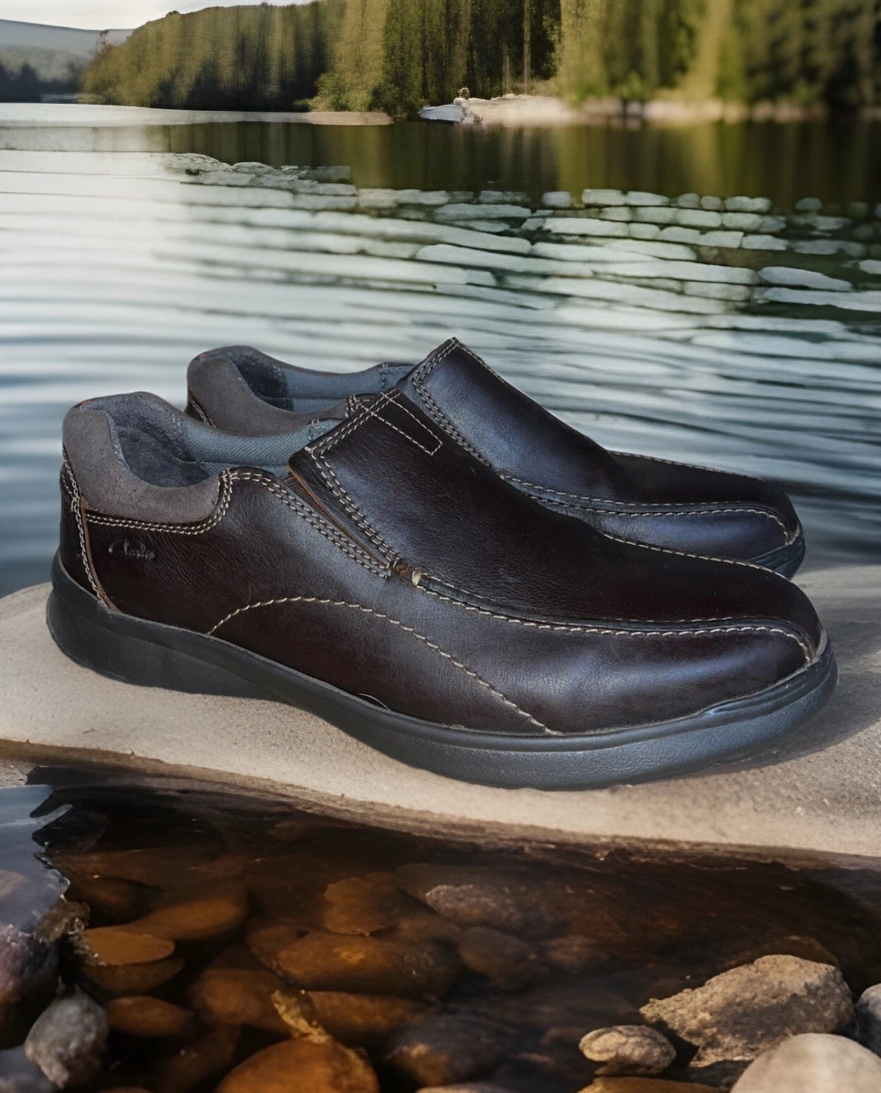 Mocassino uomo Clarks Collection Cotrell Step slip on pelle marrone casual taglia 12