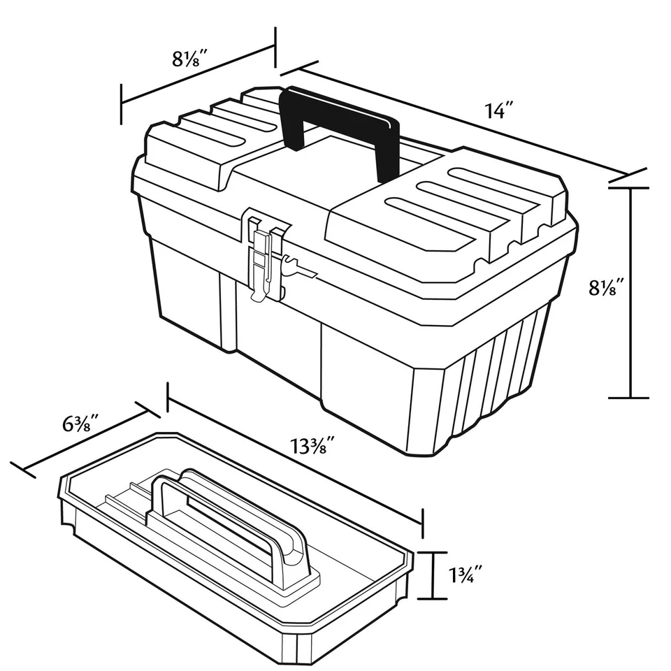 09514 ProBox Plastic Toolbox with Removable Tray for Tools, Hobby or Craft St... - Image 3 of 4