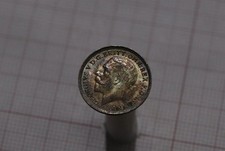 UK GB 3 PENCE 1920 SILVER NICE RAINBOW TONING B85 #Z8997