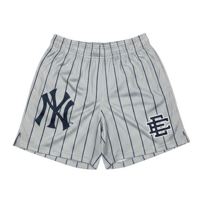 Eric Emanuel x New York Yankees Pinstripe Mesh Shorts Gray Navy M