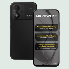POCO M8 Power 5G 128 GB 8GB RAM Black Snapdragon Gen 4 NFC Global Version.