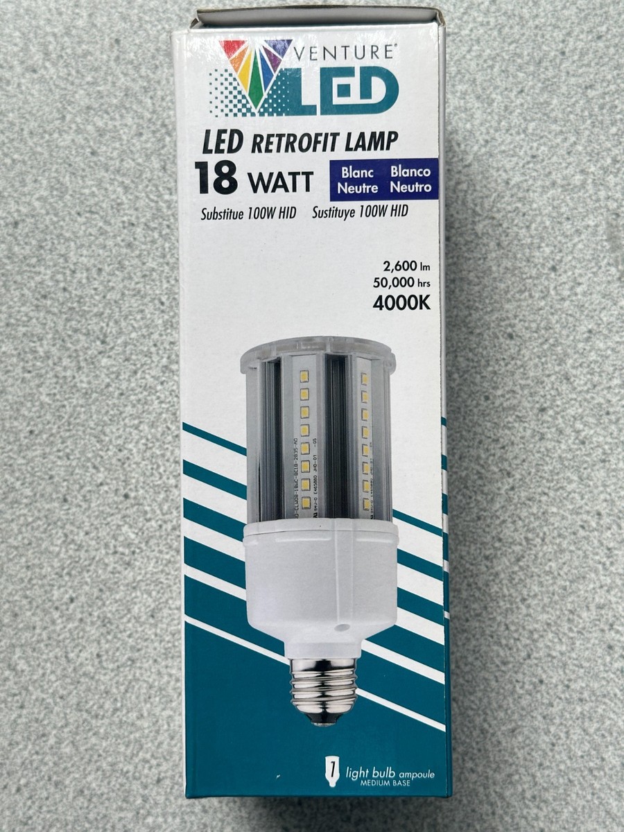 NEW VENTURE LP21358 LED RETROFIT LAMP 4000K 18W 2600 Lumen E26