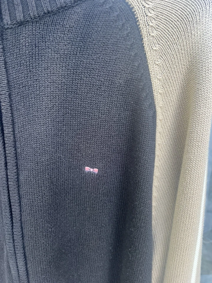 Eden Park Pull homme XL maille noir/beige zippé col haut logo manches longues - Photo 3/4