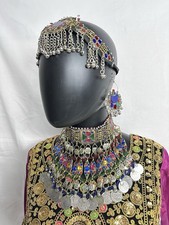 Afghani Jewelry Set Afghani Choker Set Tribal Kuchi Earrings Afghan Head Set