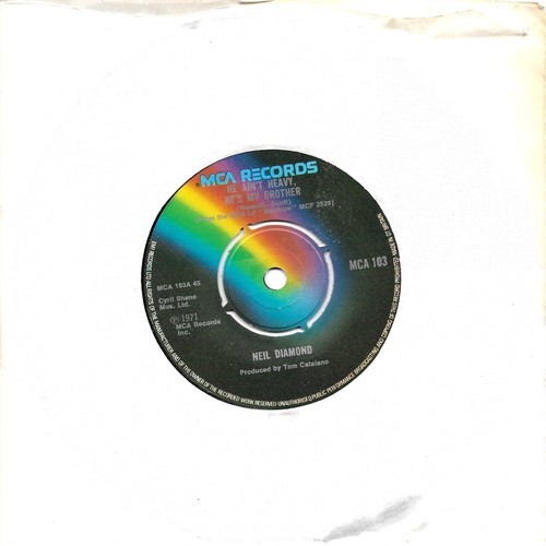 Neil Diamond-He Ain't Heavy, He's My Brother 7" vinyl 45rpm single MCA103 1971 - 第 1/2 張圖片