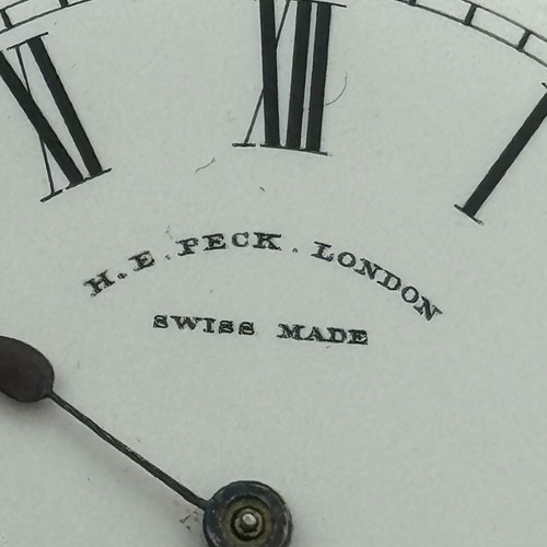 44.8mm Antique Henry E Peck London Swiss Key Wound Pocket Watch Movement PARTS - Picture 7 of 21