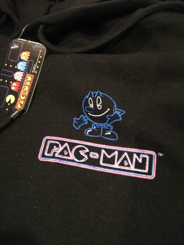 Pac-Man Size Large Men's Black Hoodie Video Game New - Picture 7 of 10