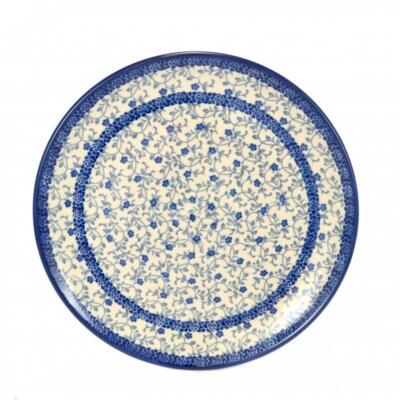 Speiseteller - kleine blaue Blumen - 25 cm - 0257-1952X - polnische Keramik