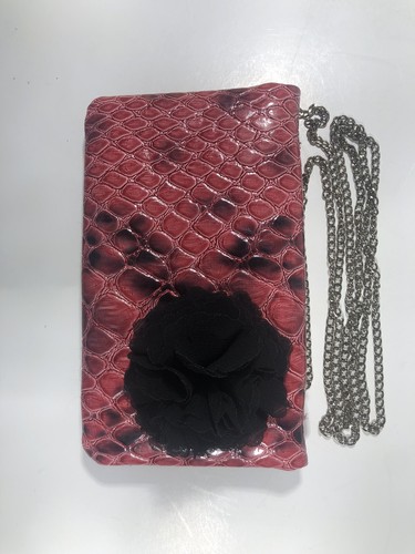 White House Black Market Chained Cross Body Clutch Black Pom. 111459 - Picture 2 of 5