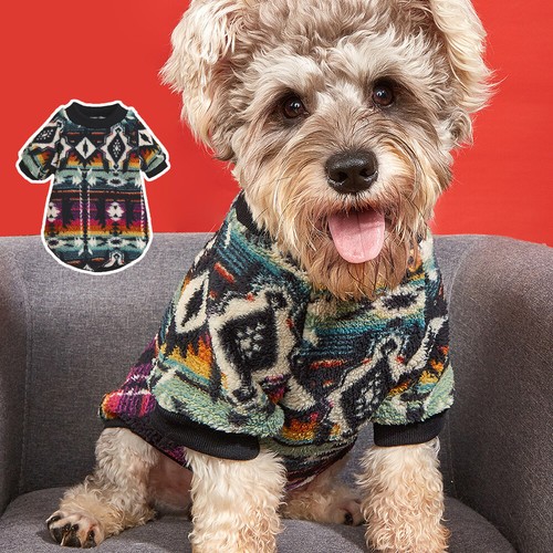 Abrigo coralino polar pequeño perro mascota sudadera con capucha suéter grueso mascota tejido cálido conjunto