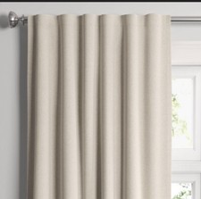 1 Threshold Aruba Blackout Brown Linen Window Curtain Panel 84 L