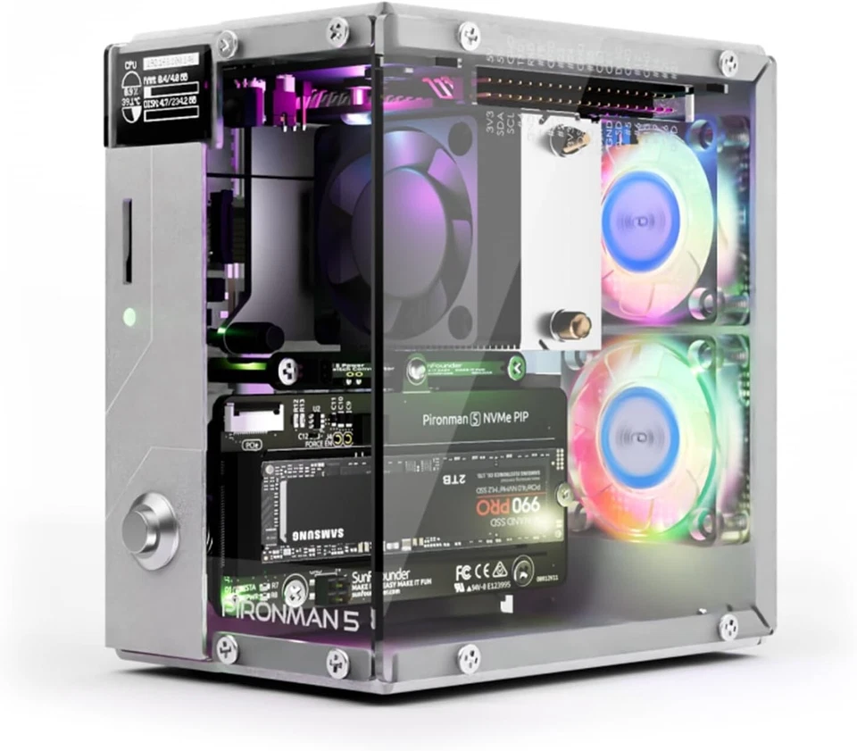 Stylish Raspberry Pi 5 Case with Advanced Cooling, OLED Display & NVMe Support - Image 3 of 4