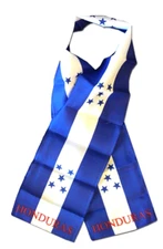HONDURAS FLAG SCARF - LIGHTWEIGHT POLYESTER 8" x 60" - NEW SCARF SHAWL WRAP