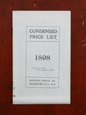 1898 EASTMAN KODAK CONDENSED PRICE LIST/cks/207946