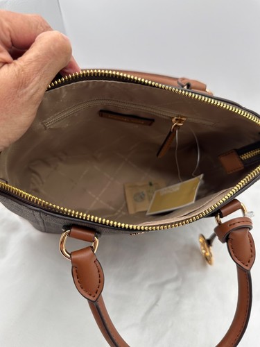 Michael Kors Umhängetasche braun Monogramm Medium mit goldenen Beschlägen & zwei Griffen - Bild 10 von 11