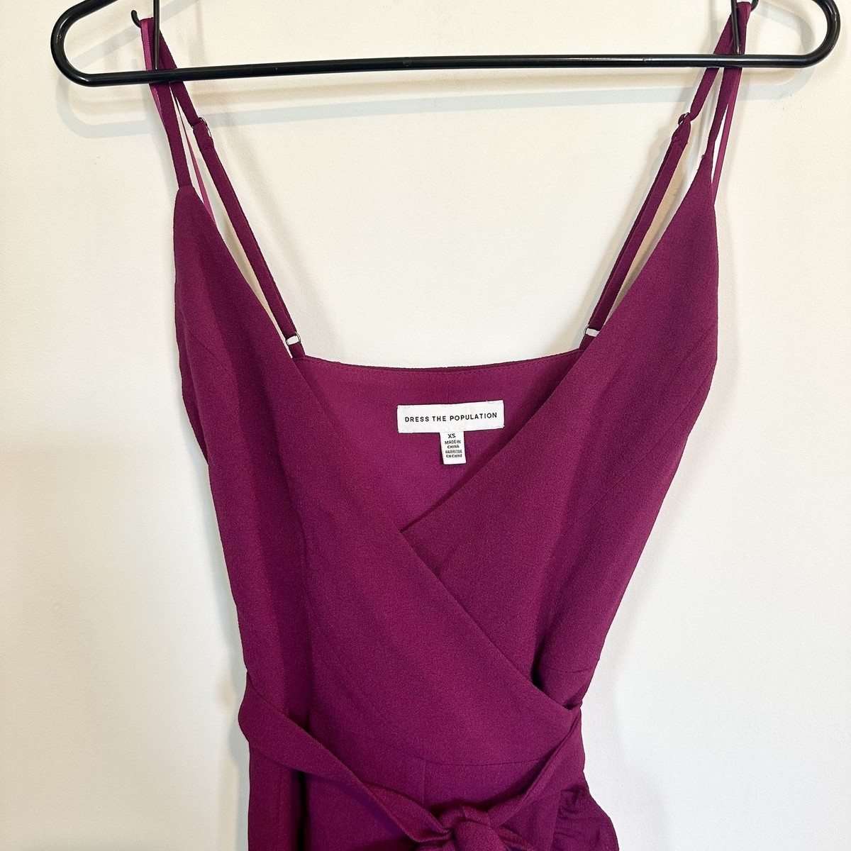 dress the population delphine Dress The Population Dresses | Dress The Population Delphine Ruffle Wrap Dress Magenta Women's Xs Msrp | Color: Pink/Purple