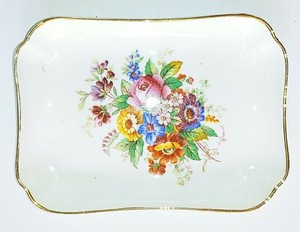Coalport Fragrance Bone China Floral Bouquet Coin Ash Tray Made in England 