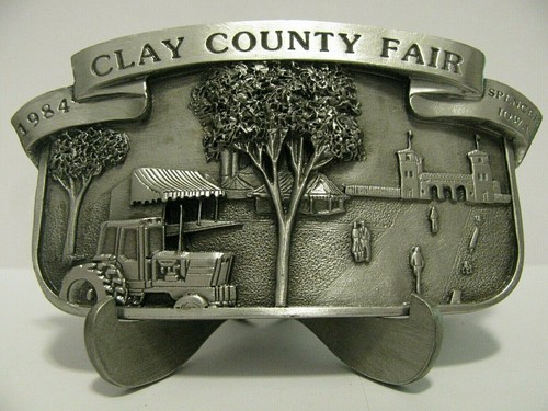Fibbia cintura trattore 3° annuale 1984 Clay County Fair Spencer Iowa edizione limitata 130 - Foto 1 di 3