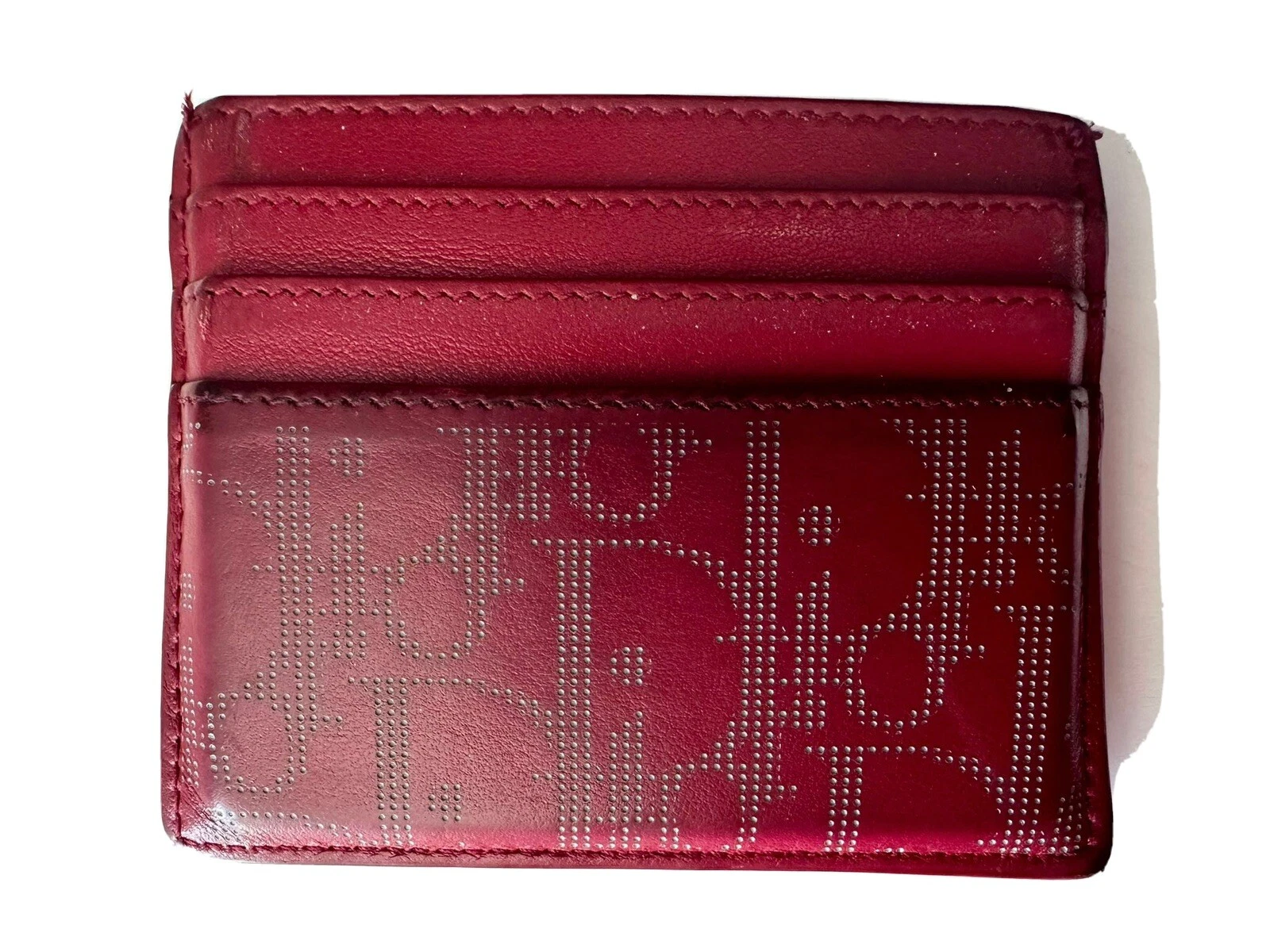 Porte carte en toile rouge DIOR authentique