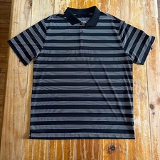 Nike Golf Tour Performance Polo Shirt Mens XL Black Striped Dri Fit