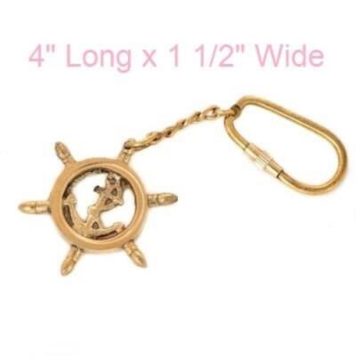 Ship Wheel Anchor Keychain, Stay Strong, Brass Ship Wheel, Anchor Key  Chain, Shi