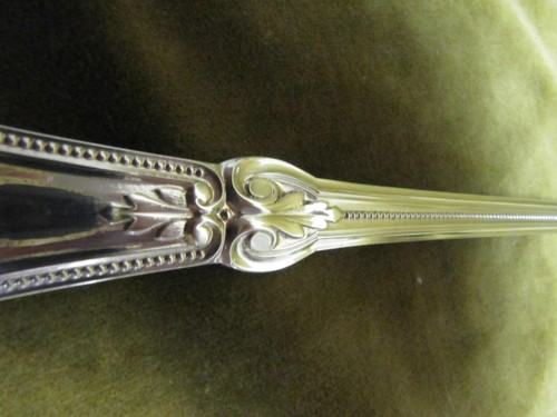 beautiful french silverplate soup ladle Christofle pearls & nets (filets perles) - Picture 10 of 12