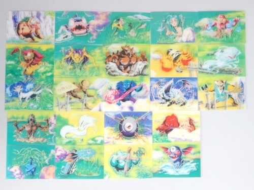 Monster World 1995 Lenticular Card 23pcs Cyclops Merman Shlph Yokai Meiji Japan - Picture 15 of 20