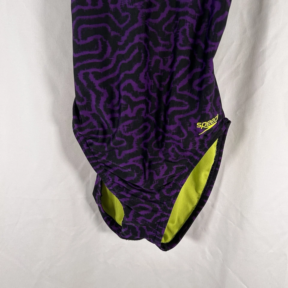 Traje de baño Speedo para mujer 30 púrpura animal print Pro LT poliéster 1 pieza Foto 3 de 4