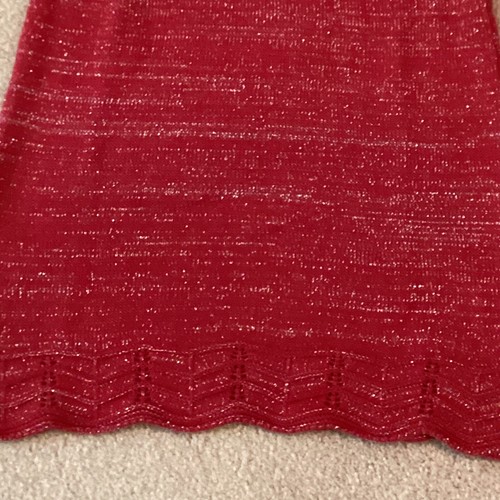 BCX GIRL DRESS, 8, SPARKLY RED, 1/3 SLEEVE, SEQUINS TOP FRONT, V NECK, SPARKLY - Picture 3 of 3