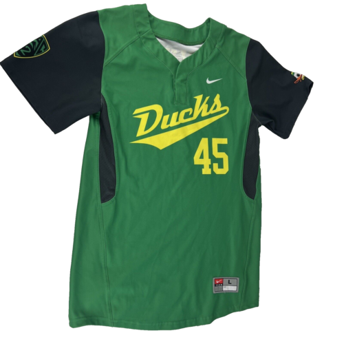 Camiseta de béisbol Nike Oregon Ducks para hombre grande verde 45 Silvis NCAA PAC 12 (X) - Imagen 2 de 10