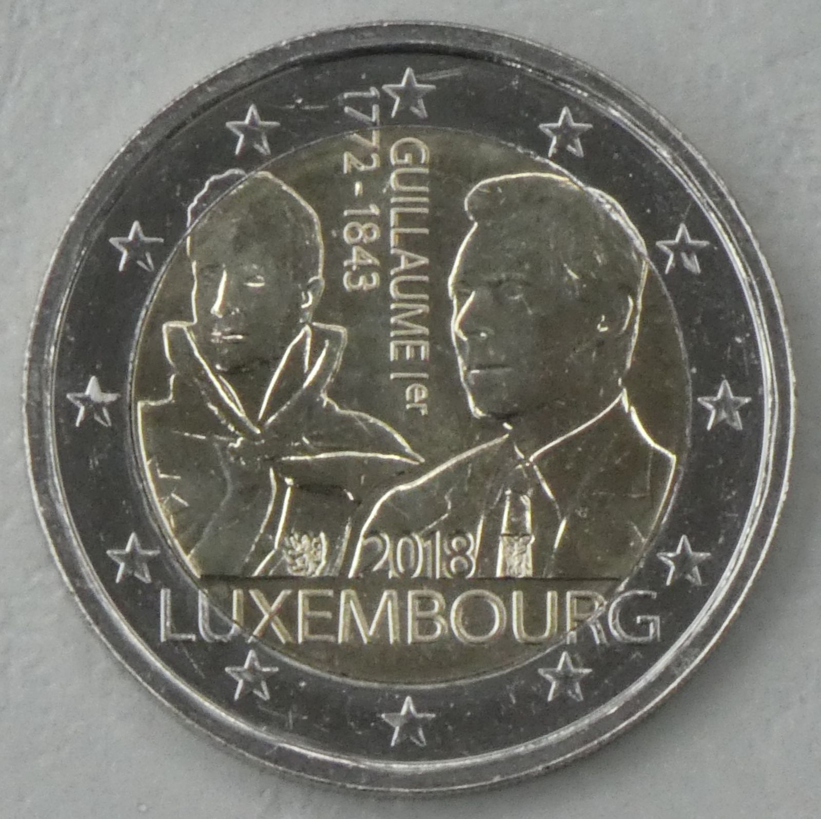 2 Euro Monnaie Commémorative Luxembourg 2018 Guillaume / WILHELM I Splendide