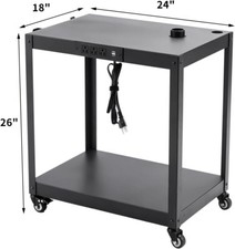 NEW 2 Level AV Cart Commercial Furniture Mobile Utility AV Cart with Power Strip
