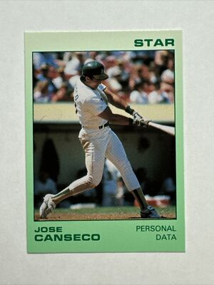 #ad Jose Canseco 1988 The Star Co. #10 of 11 *GREEN* 🎖️Rare Oddball Set🎖️ $1.99