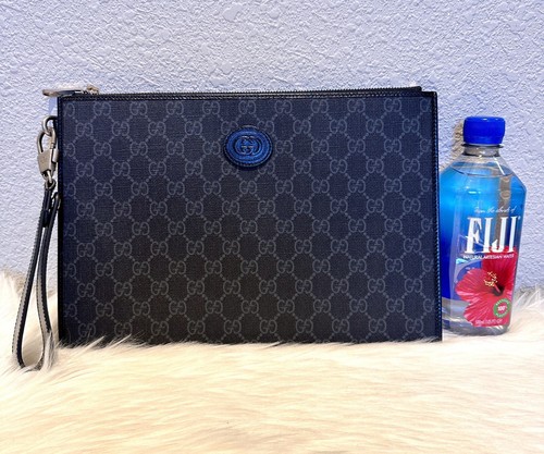 NEW Gucci GG Supreme Zip Pouch With Interlocking G Retail $970 - Picture 11 of 13