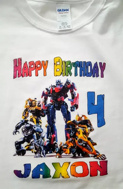 TRANSFORMERS Personalized HAPPY BIRTHDAY T SHIRT Any Name Age