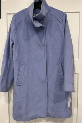 NWOT Cole Haan Signature Stand Collar Coat in Ice Blue SZ 14