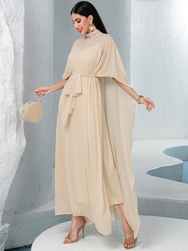 Conjuntos de 2 piezas de vestido largo para mujer musulmana Abaya Dubai caftán maxi bata vestido de noche árabe - Imagen 15 de 22