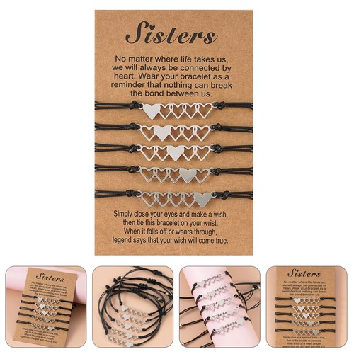 5 Pcs Best Friend Bracelets Sister Stainless Steel Lovers Friends Open Heart - 第 1/12 張圖片