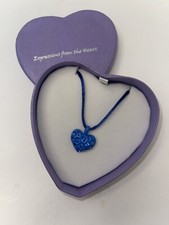 Expessions From The Heart Swarovski Crystals Blue Metal Heart Necklace Box