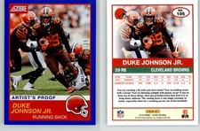 Duke Johnson Jr. 2019 Score Artist's Proof #105 /35 Cleveland Browns