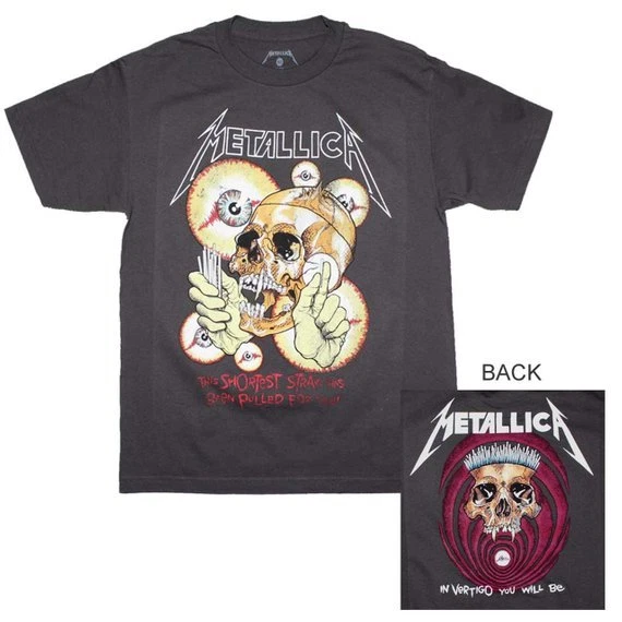 New Authentic Metallica Shortest Straw Skulls Thrash Metal T-Shirt badhabitmerch