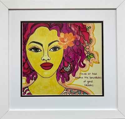 Sylvia ''GBaby'' Phillips ''Never Let Fear Become Boundaries'' Newly Framed BlackArt