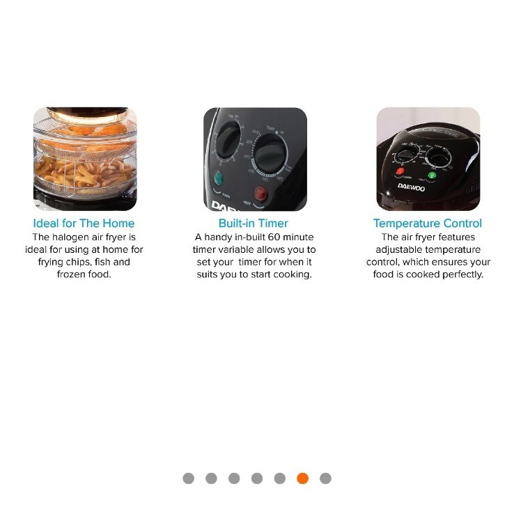 Daewoo Deluxe Halogen Air Fryer 17L Black (SDA1032) 5024996806373 eBay