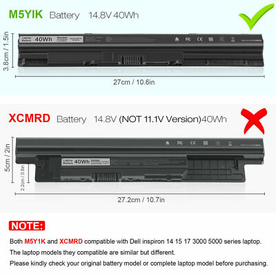 New Replacement Laptop Battery For Dell Inspiron 3451, 5558, 5758 & More (M5Y1K, 40Wh, 14.8V)