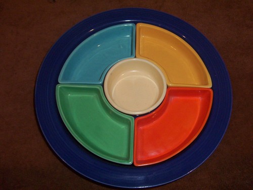 FIESTA RELISH TRAY - 1936-1946 ORIGINAL COLORS EXCELLENT CONDITION!!!!!!