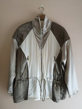 Vintage East West Silks Brown/cream Full Zip 100% Silk Jacket - Women's Medium