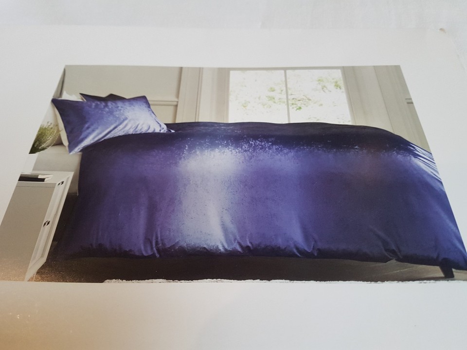 SALE Next Navy Ombre Velvet King Duvet Cover and 2 Pillowcases Bed Set